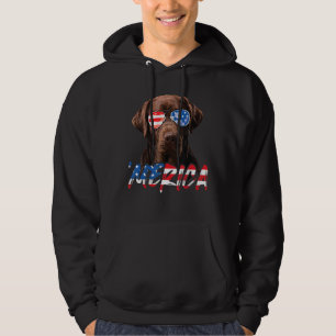 Veste À Capuche Chocolat Labrador American Flag Lab Dog 4th Of