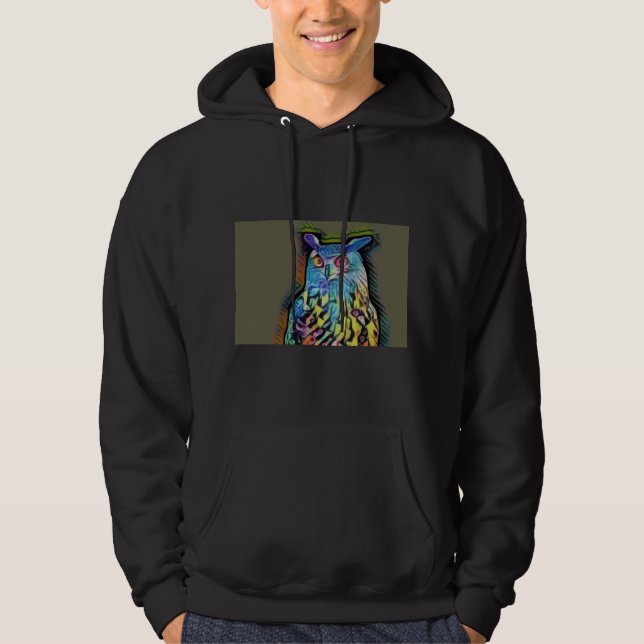 Veste À Capuche Chouette arc-en-ciel (Devant)