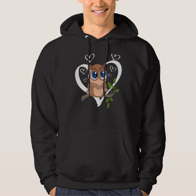 Veste À Capuche Chouette des oiseaux de la forêt de la Chouette (Devant)