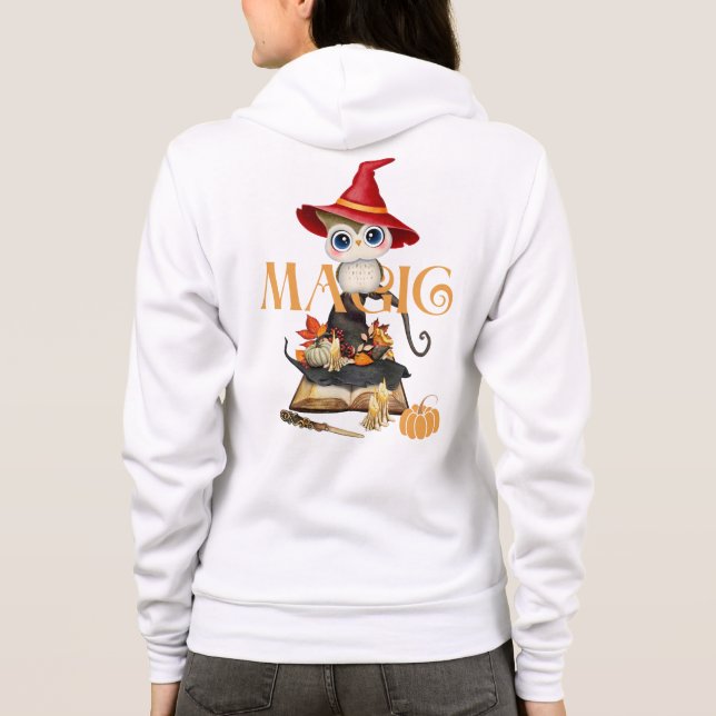 Veste À Capuche Chouette magique Chouette automne thème (Dos)