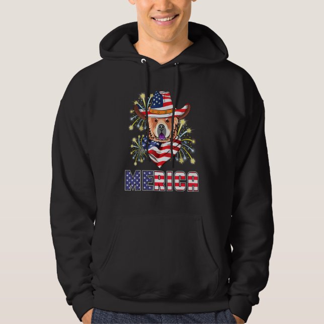 Veste À Capuche Chow Chow Dog Us Drapeau Casquette Feu d'artifice  (Devant)