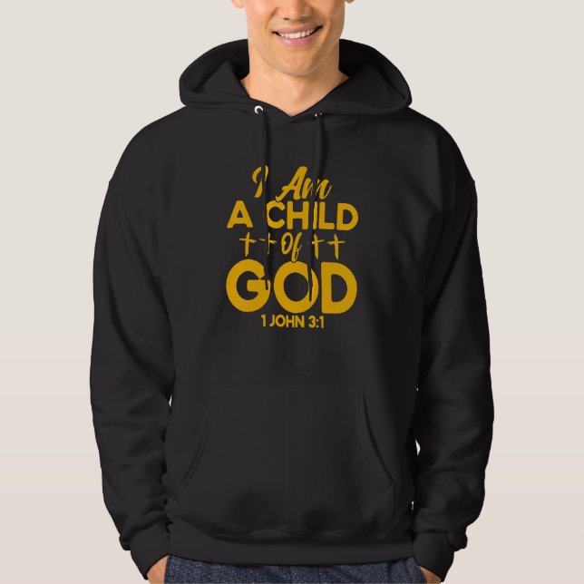 Veste À Capuche Christian Bible Verse John 31 Child Of God Cross (Devant)
