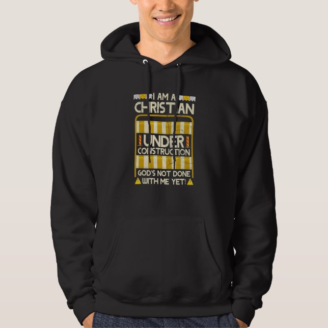 Veste À Capuche Christian en construction Dieu n'a pas fait avec M (Devant)