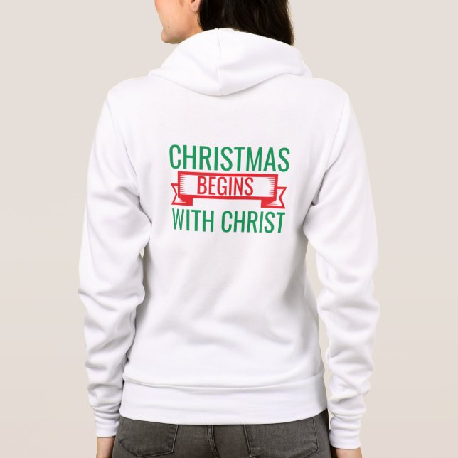 Veste À Capuche Christmas Begins with Christ-15523 T-Shirt (Dos)