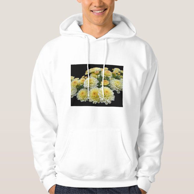 Veste À Capuche Chrysanthèmes citron meringue (Devant)