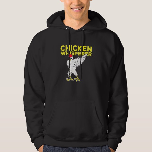 Veste À Capuche Chuchoteur de poulet faisant le dab avec des lunet (Devant)