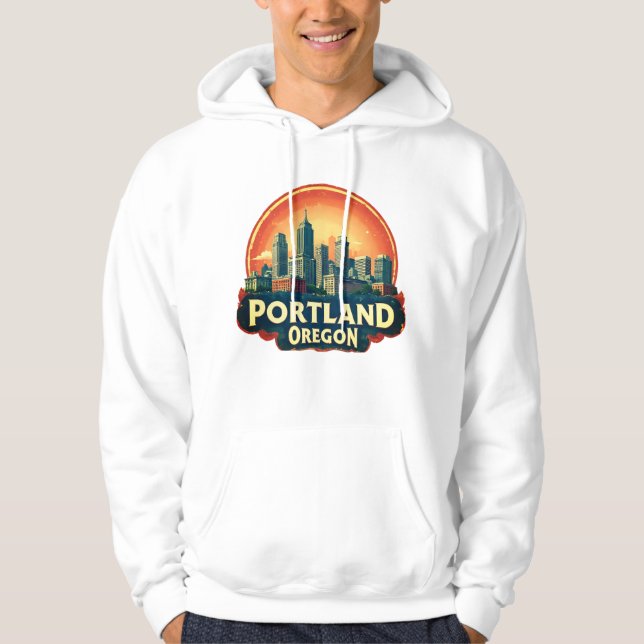 Veste À Capuche Ciel de Portland Oregon (Devant)
