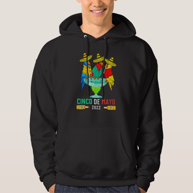 Veste À Capuche Cinco De Mayo Mexique Perroquets Fête de la Boisso (Devant)