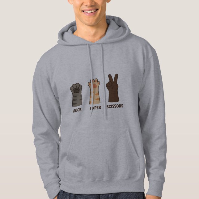 Veste À Capuche Ciseaux de papier roche de pattes de chat (Devant)