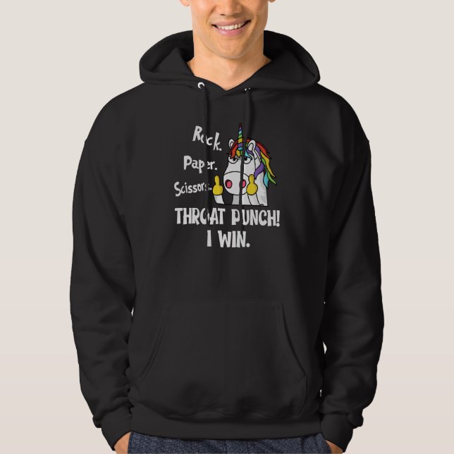 Veste À Capuche Ciseaux de papier roche Throat Punch Je gagne Funn (Devant)