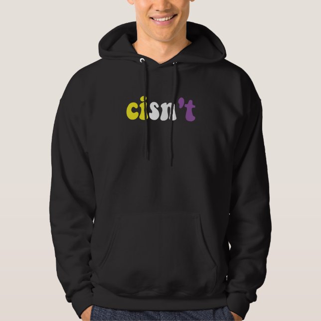Veste À Capuche Cisn't Fierté Non Binaire Drapeau Non Binaire Cisg (Devant)