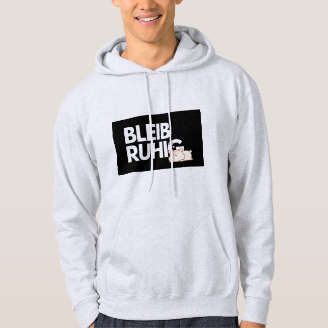 Veste À Capuche Citation allemande mignonne de chat endormi Bleib  (Devant)