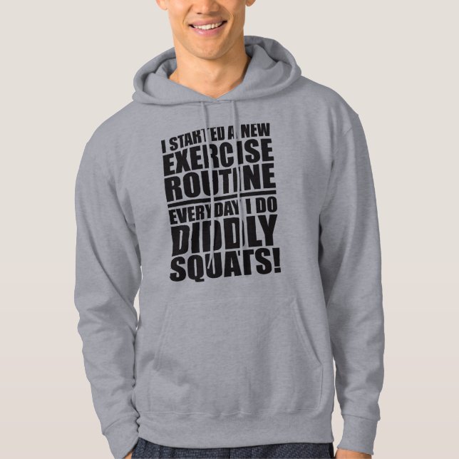Veste À Capuche Citation De Gym Drôle - Didtly Squats (Devant)