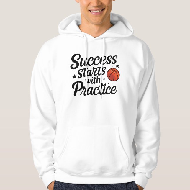 Veste À Capuche Citation de motivation de basketball pour réussir  (Devant)