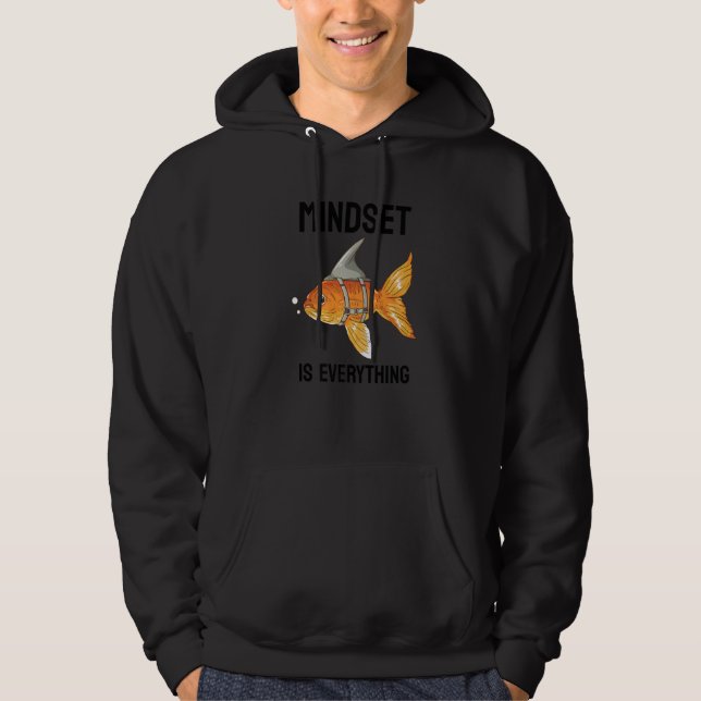 Veste À Capuche Citation de motivation de mentalité Poisson rouge  (Devant)