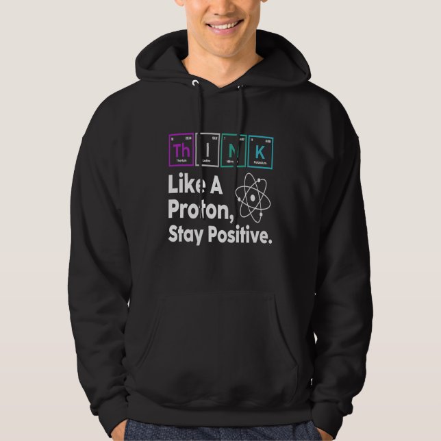 Veste À Capuche Citation de science Nerd Penser comme un proton Re (Devant)