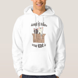 Veste À Capuche Citation drôle Accueil est où est votre chat