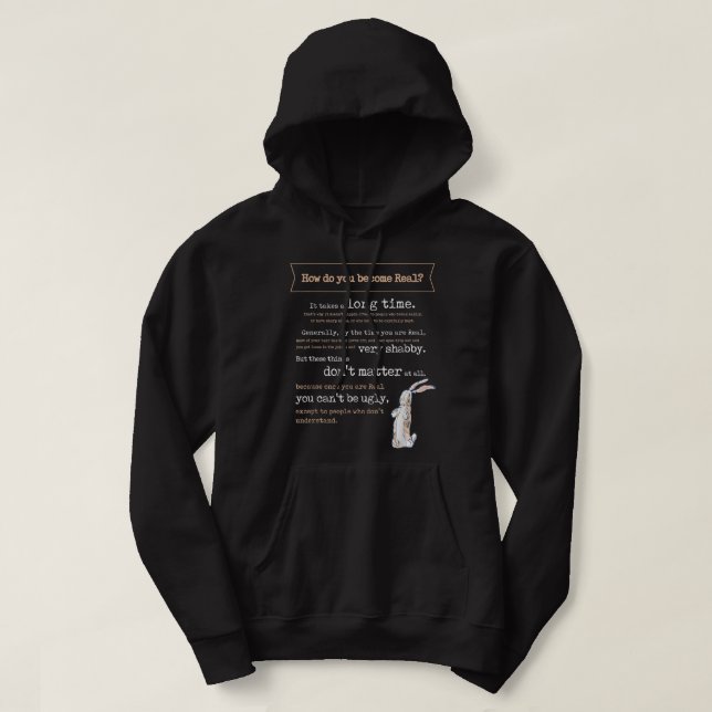Veste À Capuche Citation du livre Velveteen Rabbit 1922 Devenir un (Design devant)