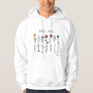 Veste À Capuche Citation florale inspirante Affirmation de fleurs