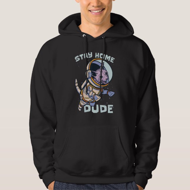 Veste À Capuche Citation spatiale Cat Spaceman Astronaut (Devant)