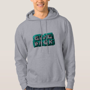 Veste À Capuche Citer la sagesse de retour Teal Gray Lettre ciselé