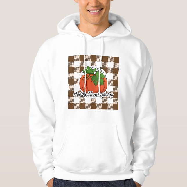 VESTE À CAPUCHE CITROUILLE BROWN - BON THANKSGIVING (Devant)