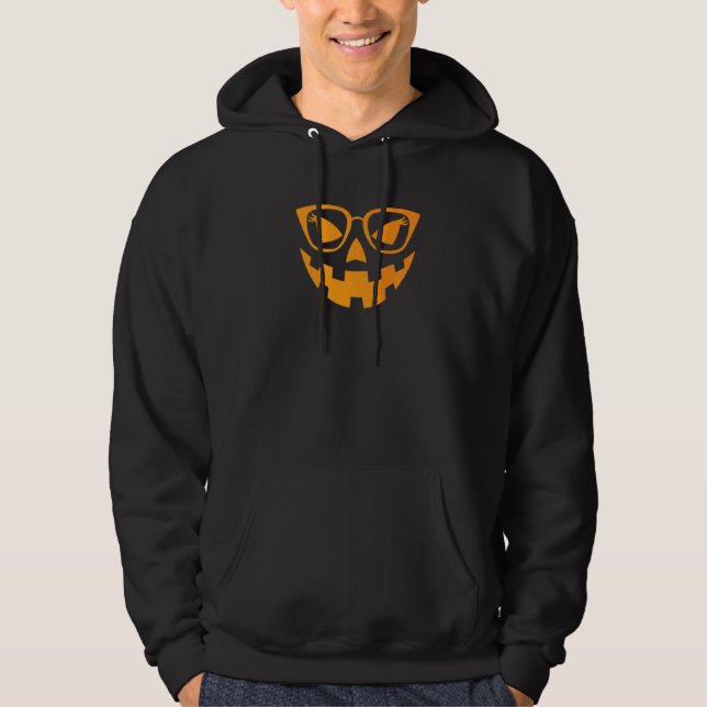 Veste À Capuche Citrouille d'Halloween avec lunettes pour femmes e (Devant)