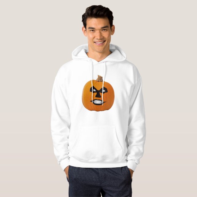 Veste À Capuche Citrouille d'Halloween visage sinistre de Jack o'  (Devant entier)