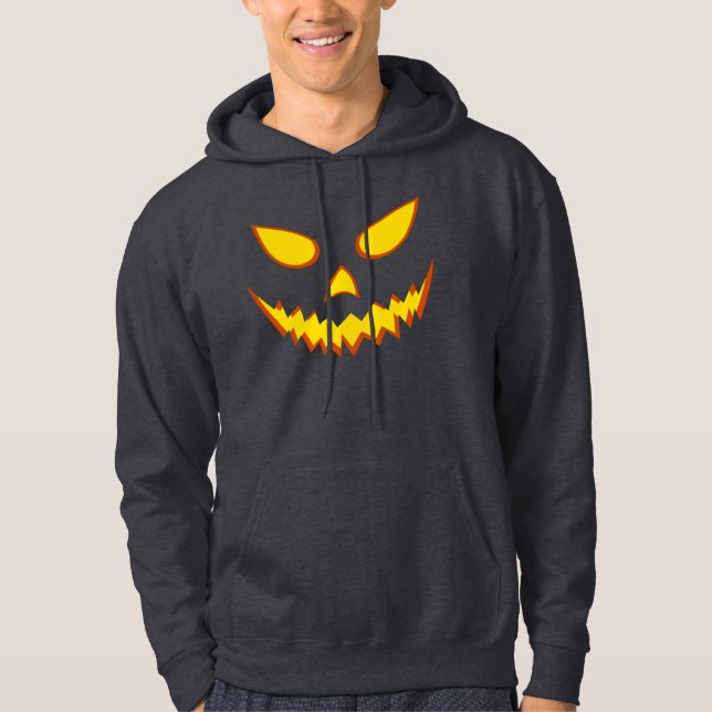 Veste À Capuche Citrouille Jack-o'-lantern de la face d'Halloween  (Devant)
