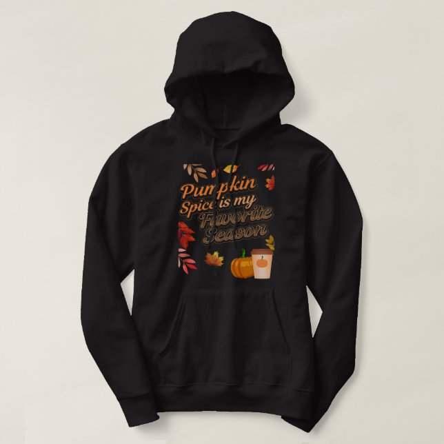 Veste À Capuche Citrouille Spice est ma saison préférée Feuilles d (Design devant)