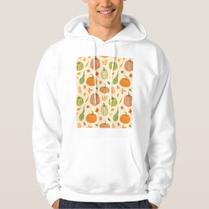 Veste À Capuche Citrouille vert et orange, motif sans soudure.