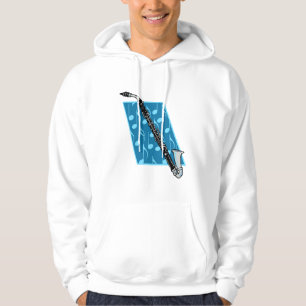Veste À Capuche Clarinette basse avec les notes bleues d'arrière