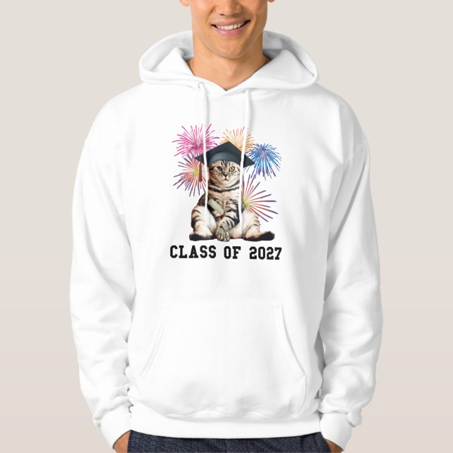 Veste À Capuche Class of 2027 Cat Lover (Devant)