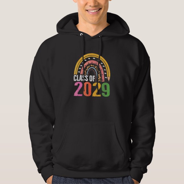 Veste À Capuche Classe De 2029 Senior 2029 Boho Rainbow Croissance (Devant)