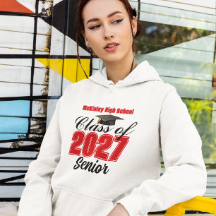Veste À Capuche Classe rouge de 2027 T-shirt personnalisé pour les
