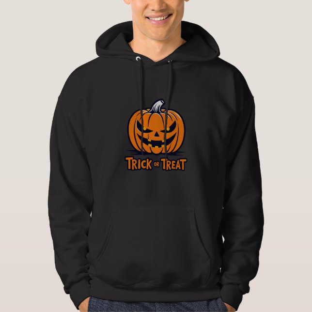 Veste À Capuche Classic Jack-o’-Lantern Trick ou Treat Design (Devant)