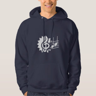 Veste À Capuche Clef triple bleue ; Notes de musique