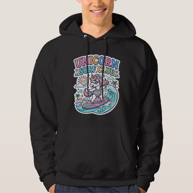 Veste À Capuche Club de surf Licorne (Devant)