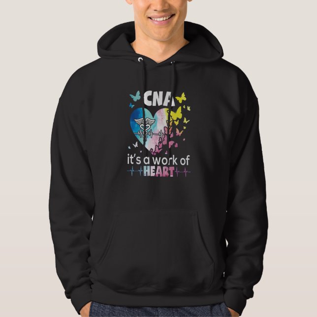 Veste À Capuche CNA C'est une œuvre du cœur Infirmière Aide-soigna (Devant)
