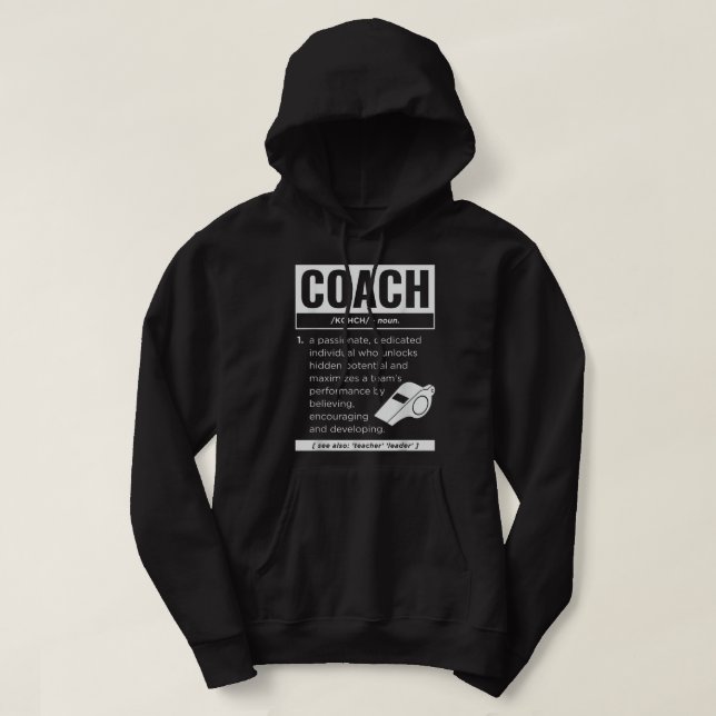 Veste À Capuche Coach Définition Jeux de sport Trainer Coaching Fu (Design devant)