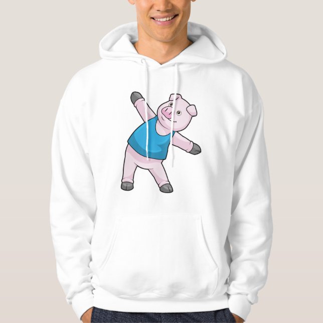 Veste À Capuche Cochon au Yoga Étirement (Devant)