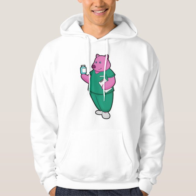 Veste À Capuche Cochon en infirmière en médecine (Devant)
