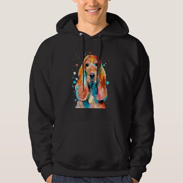 Veste À Capuche Cocker Spaniel Cockerspaniel Aquarelle Graphic De (Devant)