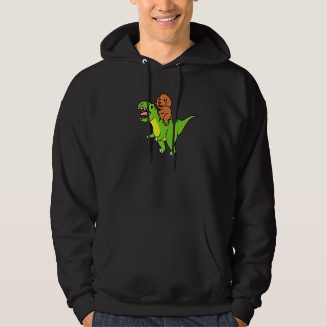 Veste À Capuche Cocker Spaniel montant Rex le dinosaure chien (Devant)