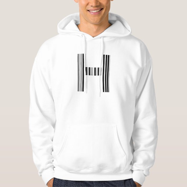 Veste À Capuche CODE À BARRES DE LA LETTRE H Premier motif de code (Devant)
