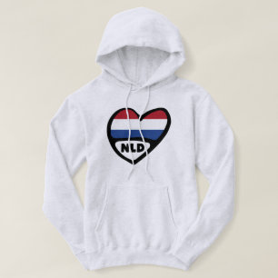 Veste À Capuche Code pays Pays-Bas Coeur du drapeau, NLD