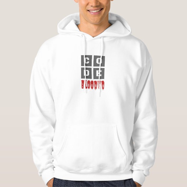 Veste À Capuche CODE programmeur informatique codée au sang Funny (Devant)