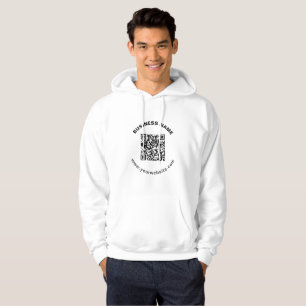 Veste À Capuche Code QR avec nom d'entreprise Texte circulaire gra