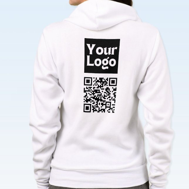 Veste À Capuche Code QR éditable & Votre logo ou image d'entrepris (Créateur téléchargé)