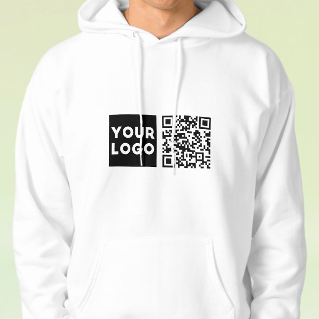 Veste À Capuche Code QR éditable & Votre logo ou image d'entrepris (Créateur téléchargé)